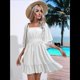 thumbnail image 4 of Vestido Informal de para Mujer, con Mangas Largas Tipo Farol, Cintura Alta y Lazo en la Espalda, Corte A. XL, 4 of 9
