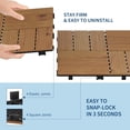 thumbnail image 3 of EuKer 22 Pcs Interlocking Deck Tiles, Acacia Wood Flooring for Patio, Balcony, Poolside, Brown (21 Sq.ft Total Coverage), 3 of 7