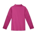 thumbnail image 5 of Girls School Uniform Long Sleeve Polo Shirt Kids Golf Polo Shirts Purple Pink 130, 5 of 5