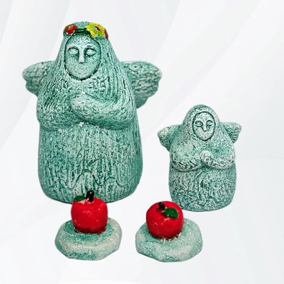 tsevdesno Statue d'Ange de la Légende de Zelda 2 Pcs, Statue de Déesse Hylia, Décoration de Salle de Jeux, Bureau Ou Aquarium, Cadeau Unique pour les Amateurs de Zelda (Comprend 2 Pommes et Deux Autels) (B)