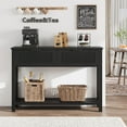thumbnail image 6 of Rattan Console Table with 2 Storage Drawers, Rattan Entryway Table with Natural Rattan Sliding Door, Console Sofa Table for Living Room, Study, Entryway Or TV Wall, 6 of 7
