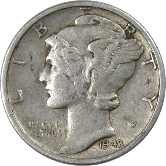 1943 D Mercury Dime VF Very Fine 90% Silver 10c US Coin Collectible