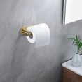 thumbnail image 4 of Adhesive Toilet Paper Holder - Brushed Brass Toilet Roll Holder Stick on Wall for Bathroom, SUS 304 Stainless Steel, 4 of 5