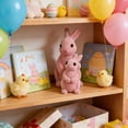 thumbnail image 5 of HuiXinOu Flocked Easter Bunny Figurine, Cute Spring & Easter Tabletop Decor, Plush Rabbit Statue for Home Mantel, Shelf, Easter Party & Seasonal Holiday Decoration, 5 of 6