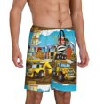 thumbnail image 2 of Fotbe Different Construction Site Vehicles Pajama Shorts for Men, Men's Pajama Bottoms, Sleepwear,Short Pajama Pants-Large, 2 of 9