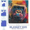 thumbnail image 2 of Vibrant Gorilla Pattern Throw Blanket 40"x50", Animal Lover Blankets for Living Room Decor, Soft Flannel Polyester Gorilla Gifts for Women Men, 2 of 10