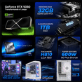 thumbnail image 3 of PC Gamer Completa IA Xtreme PC Gaming MSI NVIDIA GeForce RTX 5060 Intel Core Ultra 5 225F 32GB DDR5 SSD 1TB Monitor 27 180Hz WIFI White Productividad Versátil Acelerada con IA, 3 of 6