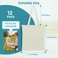 thumbnail image 2 of Pansylife 12 Pack Canvas Tote Bag - Lightweight Tote Bags Bulk Blank Reusable Grocery Bags for DIY Shopping Gift Sublimation Activity - Beige, 2 of 7