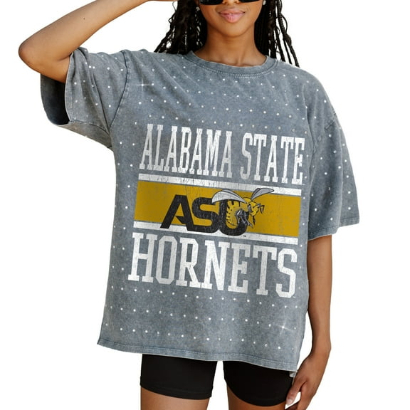 Women's Gameday Couture Gray Alabama State Hornets On the Ball Oversized T-Shirt