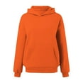 thumbnail image 5 of Wangmeiwg Women's Sweatshirts Women's Casual Hoodie Basic Pullover Sweatshirt Soft Comfortable Long Sleeve Hooded Top for All-Day Wear in Every Season Orange XS, 5 of 6