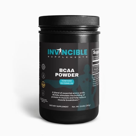 Invincible Supplements BCAA Powder Honeydew Watermelon – 5000mg Branched Chain Amino Acids + Glutamine, 2:1:1 Formula