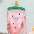 thumbnail image 2 of WJSXC Water Bottles with Straws, 12oz Cute Kawaii Drink Water Bottles, Leakproof Portable Water Jug with Adjustable Shoulder Strap, BPA Free, for School Supplies Travel, 2 of 9