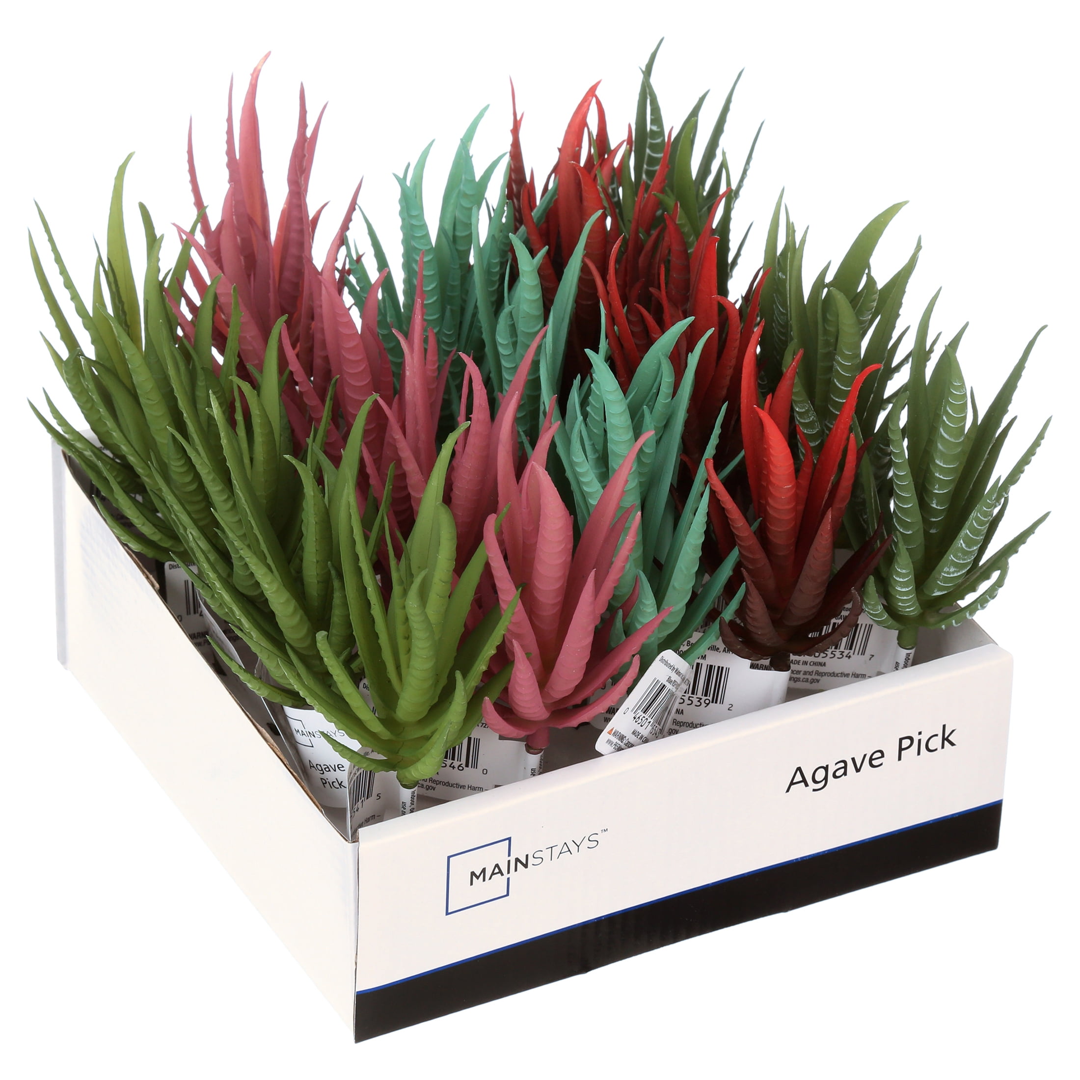 Mainstays 6.5" Artificial Agave Succulent Picks, Mixed Colors