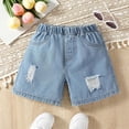 thumbnail image 2 of XAOFW Girl's Shorts Summer Casual Cute Distressed Loose Fit Denim Shorts For Play Outings Holiday Vacation Beach Soft Breathable Bottoms, 2 of 9