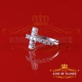 thumbnail image 2 of King of Bling's 1.50ct Cubic Zirconia White 925 Sterling Silver Cross Womens Womens Ring Size 8, 2 of 12