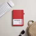 thumbnail image 5 of Notebook with Elastic Hardcover Lined Journal, Flat-Lay Coil Binding, Thick Ink-Proof Paper, Pen Loop and Closure Strap, Portable Business Diary Notepad for Office, Meeting, 5 of 5
