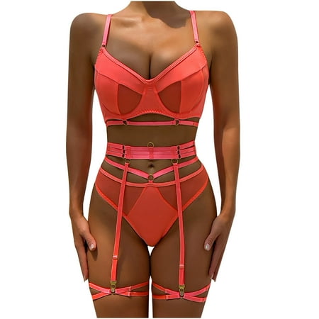 

Utoimkio Women s Lingerie Sets Women s Erotic Lingerie 3-Piece Set Splicing Personality Sexy Set