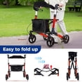 thumbnail image 3 of FAGINEY P-hx001a Walkers for Seniors with Seat Adjustable Rollator Walker with 10" Wheels, Red, 3 of 8