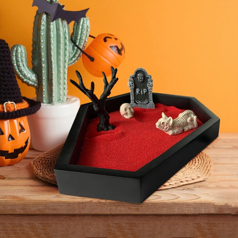 hengsof Halloween Zen Garden for Desk,Mini Zen Garden Kit for