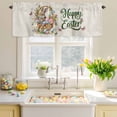 thumbnail image 4 of Valances for Windows Happy Easter Words on Linen Rod Pocket Short Curtain for Bathroom Living Room Bedroom Vintage Cute Bunny Eggs 1 Panel 42x12in, 4 of 9