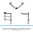 thumbnail image 4 of Soporte doble de escritorio Steren Para monitores hasta 32 pulgadas, 4 of 7