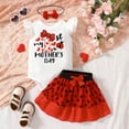 thumbnail image 2 of Girls Summer Outfits Sleeveless Bow Top with Plaid Letter Print Skirt Two Piece Fashion Clothing White Size 2-3 Years, 2 of 5