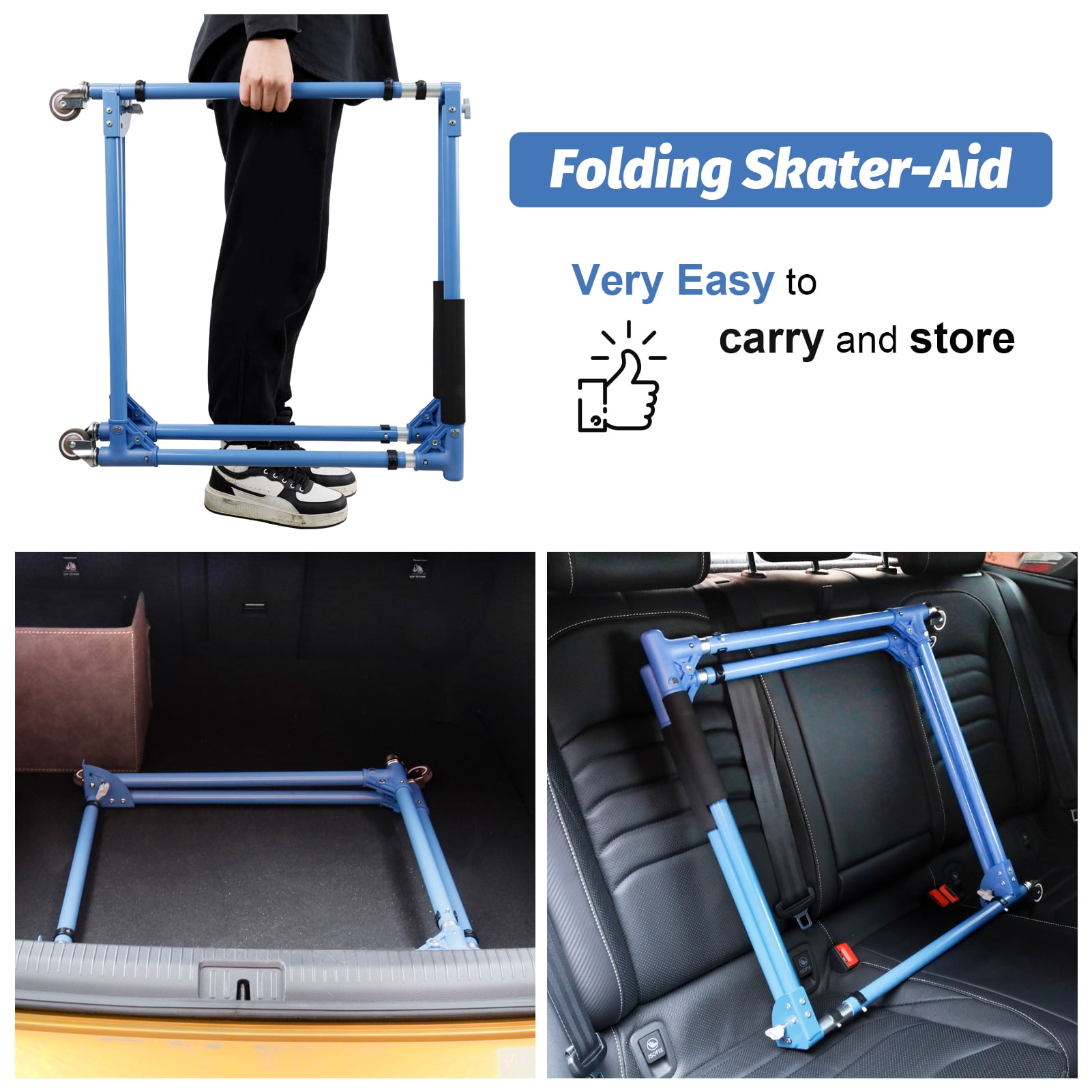 GanFindX Folding Skater Aid Roller Skate Trainer for Kids Toddler Adjustable Height
