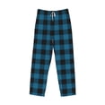 thumbnail image 4 of Xecao Blue Black Plaid Men's Straight Lounge Pajama Pants: The Ultimate in Comfortable Sleepwear, 4 of 9