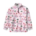 thumbnail image 4 of Uorisanigo Girls Oversized Sweatshirts Long Sleeve Lapel Zipper Sweatshirt Pink Christmas Snowman Drop Shoulder Athletic Outerwear Top for Sports and Daily Wear School Fall Clothes, 4 of 7