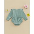 thumbnail image 6 of Baby Toddler Girls Spring Autumn Romper 3 6 12 18 Months Long Sleeve Round Neck Solid Color Button Jumpsuit, 6 of 9