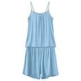 thumbnail image 4 of Fewfanhot Womens Pajama Sets 2 Piece Lounge Set Soft Pjs Sets Flowy Sleeveless Tank Top Comfy Shorts Sleepwear with Pockets, 4 of 6