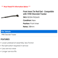 thumbnail image 2 of Front Inner Tie Rod End - Compatible with 1998 Chevy Tracker, 2 of 2