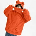 thumbnail image 5 of Miluxas Frog Hoodie Teen Girls Cute Oversized Hoodies Women Sweatshirt Solid Casual Pullover Tops with Pocket Orange S(S), 5 of 9