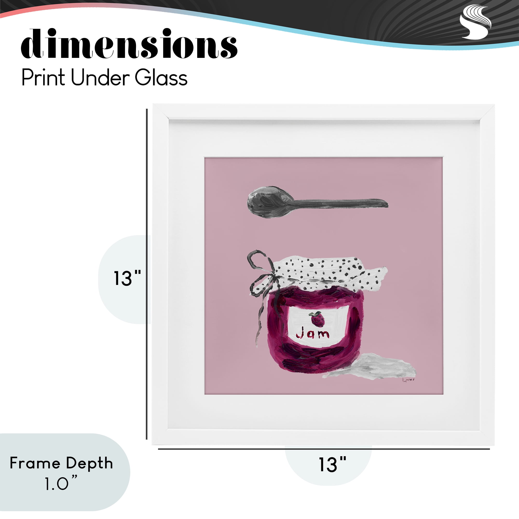 Stupell Industries Jam Jar over Blush White Framed Print Under Glass, design by Lucille Price