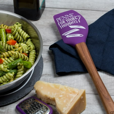 Thyme & Table Pointed Spatula - Purple u0022penne for your thoughtsu0022