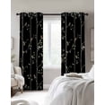thumbnail image 2 of Sparrow Black Out Curtains 63 Inch Long, Room Darkening Draperies Curtains Panels, Spring Birds on The Branches Vintage Country Black Thermal Curtain for Bedroom Living Room 52"x63" 2 Panels, 2 of 8