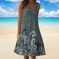 thumbnail image 2 of Hwmodou Women Dresses Casual Summer Dress Crew Neck Sleeveless Vacation Simple Beach Daily Dress Tank Dress Swing Dress Fashion Loose Midi Dress Seaside Ladies Sundress, 2 of 5