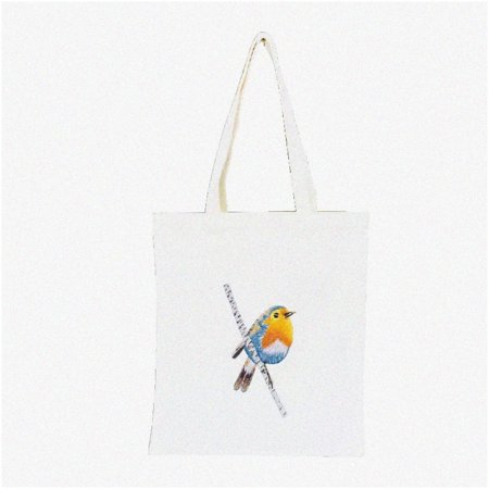 Stitch & Carry: Beginner's Embroidery Tote Kit - Canary Canvas Bag with Robin Art Pattern. Complete with Cross Stitch Kits, Stamped Embroidery Bag, Hoops, Needle, Instruction Manual, and Color Threads