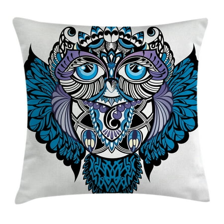 Tribal Decor Throw Pillow Cushion Cover Owl Bird Animal With