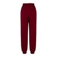 thumbnail image 6 of CFLVAEK Womens Joggers Pants Casual Drawstring High Waisted Sweatpants with Pockets Solid Color Cinch Botton Baggy Workout Sweat Pant 2025 Wine S, 6 of 7