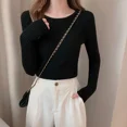 thumbnail image 4 of Autumn Winter Women Sweaters Casual Long Sleeve Knitted O Neck Pullover Sweater Femme Basic Solid Jersey Tops Fashion Clothes, 4 of 5