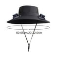 thumbnail image 3 of Djunllk Solar Fan Hat with 2 Solar Clip Fan Rechargeable Adjustable 3 Speed Gears, Wide Brim Summer Bucket Hat, Powerful Fans Fishing Hat Sun Hat for Men Women (with Gift Mask), 3 of 8