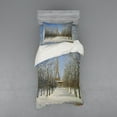 thumbnail image 2 of Ambesonne Winter Bedding Set 4 Pcs, Snowy Paris City View, Queen, White Blue Grey, 2 of 3