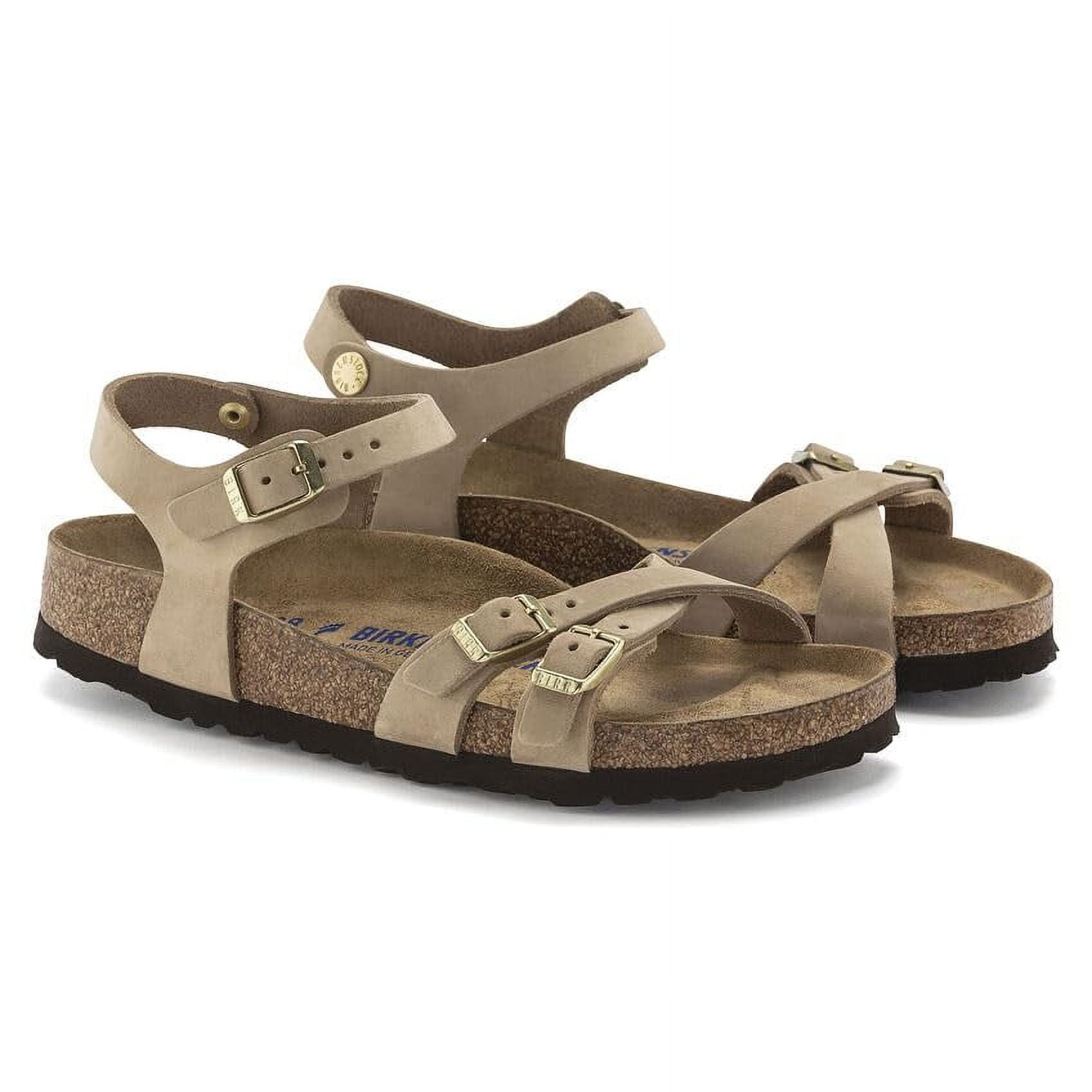 BIRKENSTOCK Kumba Soft Footbed Nubuck Leather Sandals - Crisscross Comfort with Adjustable Ankle Strap and Cushioned Soft Footbed