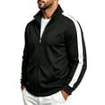 thumbnail image 2 of MaFYtyTPR Men's Zip Up Track Jacket Stand Collar Athletic Casual Coat with Side Stripe and Pockets Men Sweatshirts Jackets Black XXL, 2 of 6