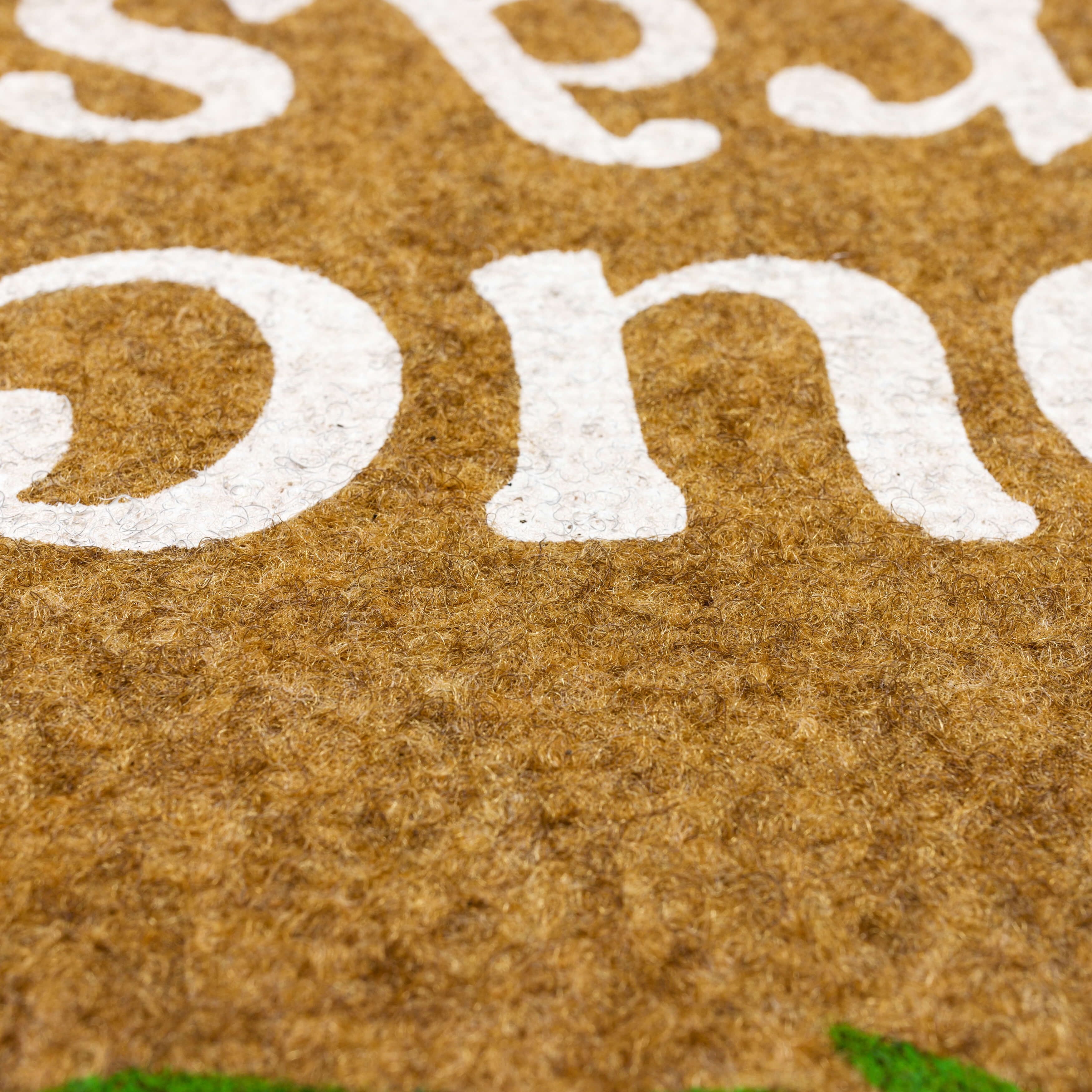 Floral Touch Grass All Weather Moisture Absorbent Low Pile Doormat, Tan, 18" x 30"