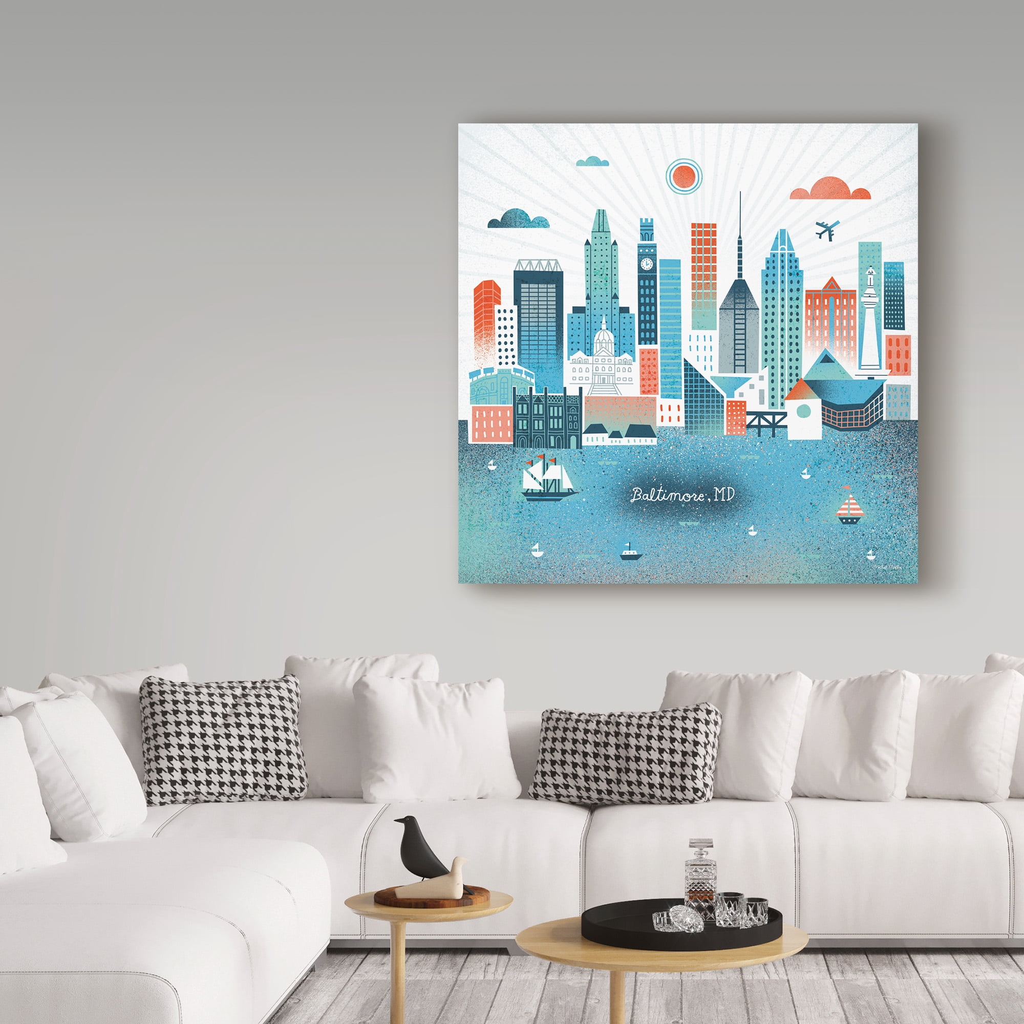 Trademark Fine Art 'Baltimore Skyline' Canvas Art by Michael Mullan