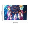 thumbnail image 3 of ZFLMY Dream Catcher Flowers Feathers Wall Art Tapestry 100% Polyester Wall Decoration for Decorative Bedroom Living Room - 4 Sizes Available 60x40in, 3 of 6