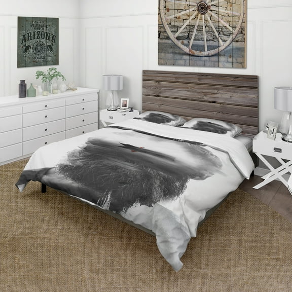 Designart 'Floating Boat in Man Portrait' Glamour Duvet Cover Set