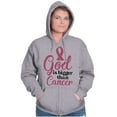 thumbnail image 4 of God is Bigger Than Cancer BCA Ribbon Zip Hoodie Sweatshirt Women Brisco Brands S, 4 of 6